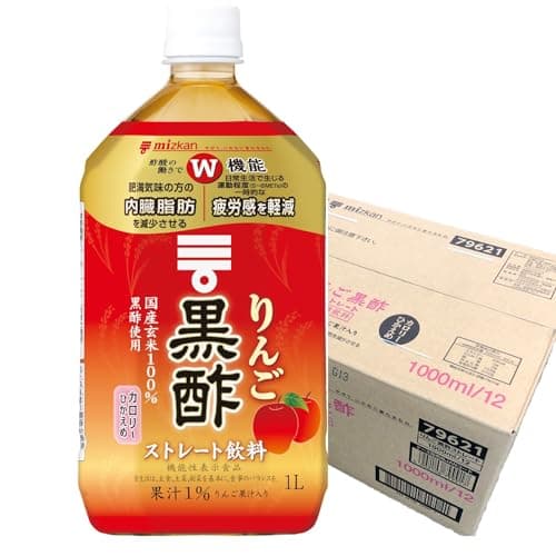 ミツカン りんご黒酢 ストレート 1000ml ×12本 [ 機能性表示食品 黒酢ドリンク りんご酢 飲むお酢 ]