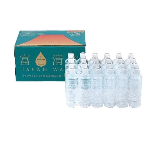 ミツウロコビバレッジ 富士清水 500ml ×48本 バナジウム＆シリカ天然水 ラベルレスボトル 48本