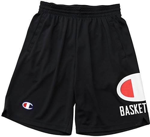 [チャンピオン] ハーフパンツ ショートパンツ 速乾 ドライ 抗菌防臭 ストレッチ グラフィックプリント ビッグCロゴ 練習着 バスケットボール C3-PB557 メンズ ブラック L