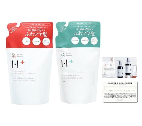 DRH+ スカルプシャンプー 350ml ＆トリートメント 350ml ヘマチン アミノ酸 毛髪ダメージ補修 詰替セット ギャランティカード付