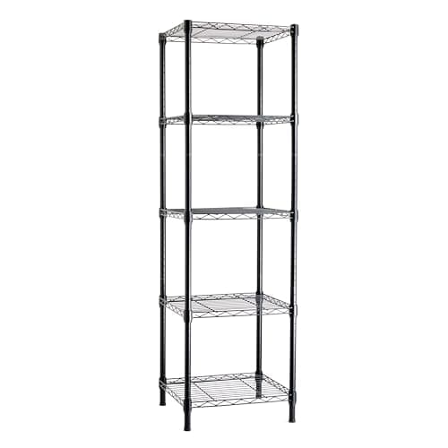 Amazonベーシック スチールラック 幅40 棚 メタルラック 5段 耐荷重340kg 幅41cm x 奥行41cm x 高さ137cm キッチン 業務用 ブラック