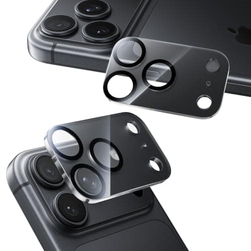 NIMASO カメラフィルム iPhone 18 Pro 用 カメラ保護 アクリル レンズカバー ブラック ２枚セット