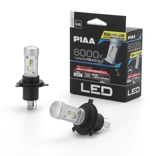 PIAA(ピア) 車用 バルブ ヘッドライト/フォグランプ用 LED 6000K 〈コントローラーレスタイプ〉 12V 18/18W Hi3800/Lo3000lm H4 3年保証 車検対応 2個入 LEH180