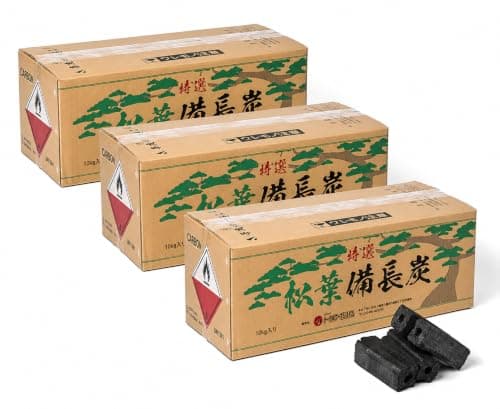 【TFS】 松葉備長炭 オガ炭 コスパ良 長い燃焼時間 業務用 煙無し BBQ使用可 火が付きにくいです（すいません） (30kg(3箱))