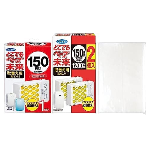 どこでもベープ 未来 150日 取替用 3個(2個入+1個入) + おまけ付き 電池薬剤一体型カートリッジ 電池式虫除け 長期間持続 ユスリカ チョウバエ 無香料 フマキラー【Amazon.co.jp 限定】