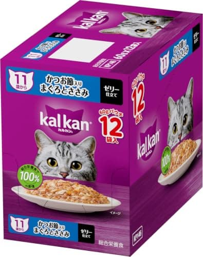 カルカン パウチ シニア猫用 11歳から 60g×12袋 かつお節入りまぐろとささみ ウェットフード キャットフード 総合栄養食 水分補給 お試し