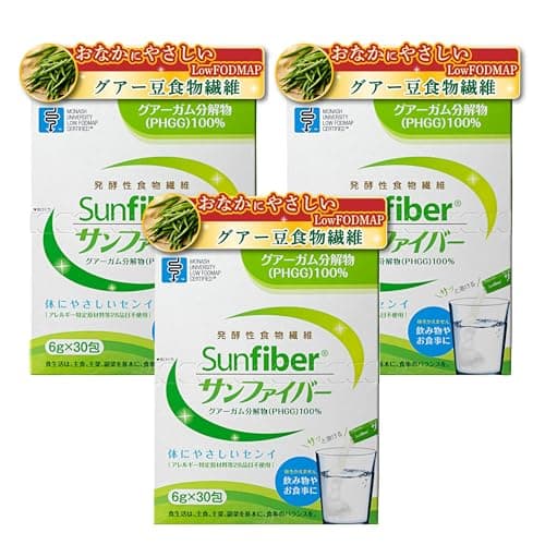 タイヨーラボ サンファイバースティック 6g×30包 3箱セット グアー豆 パウダー サプリメント Low FODMAP認証 水溶性食物繊維 国内製造