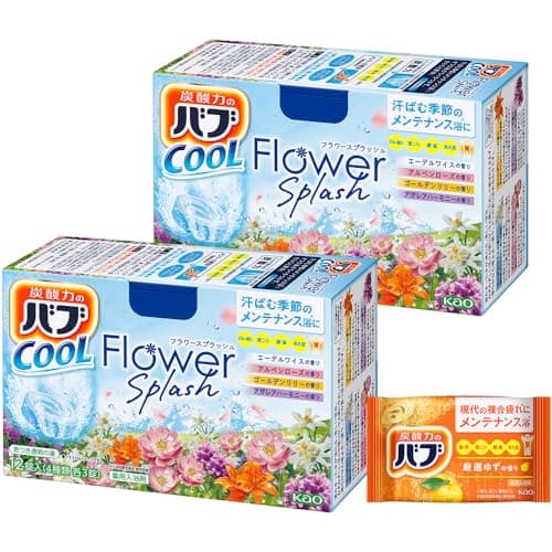 バブ クール フラワースプラッシュ 12錠×2個+入浴剤付き［医薬部外品］