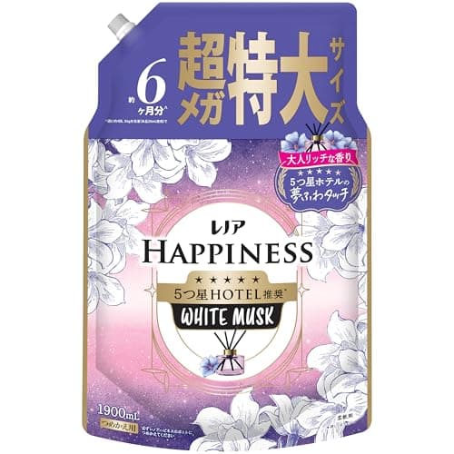 レノア ハピネス【大容量】5つ星ホテルの夢ふわタッチ 柔軟剤 ホワイトムスクの香り 詰め替え 1900mL
