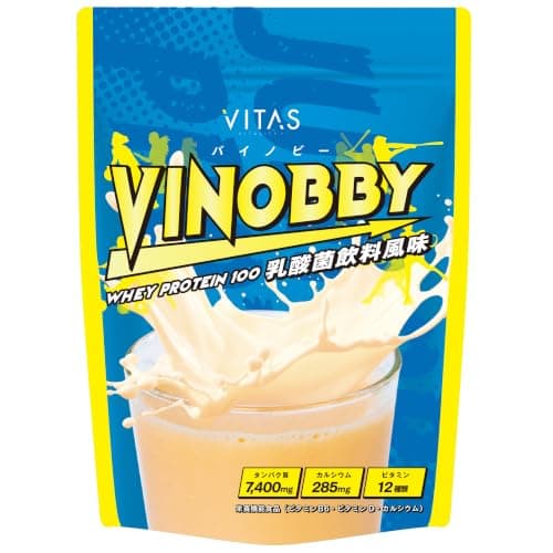 VITAS バイタス ジュニアプロテイン 成長期の栄養サポート飲料 VINOBBY バイノビー 乳酸菌飲料風味 子供 成長 プロテイン アルギニン GABA カルシウム 亜鉛 12種のビタミン配合 完全栄養食 450g