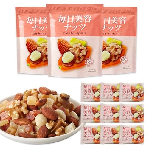 自然食堂 毎日美容ナッツ (20g / 個包装) 無塩 国内製造 (アーモンド/くるみ/マカデミアナッツ/パパイヤ/パイナップル)