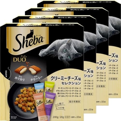 シーバ デュオ 成猫用 クリーミーチーズ味セレクション 200g×4箱 ドライフード おやつ カリカリ 総合栄養食 キャットフード 小分け