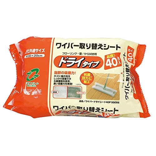 アズマ ワイパー取替えシート ワイパードライシート40P 約30×20cm ※40枚入 各社共通サイズ。ホコリを拭き取るドライシート。 SQ056