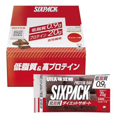 UHA味覚糖 SIXPACK プロテインバー 10本 (高たんぱく/低脂質) バズーカ岡田 監修