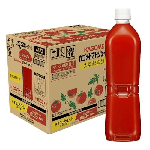 カゴメ トマトジュース 食塩無添加 720mlラベルレスペットボトル×15本(機能性表示食品 リコピン GABA 血圧 善玉コレステロール)