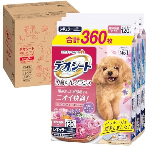 デオシート 消臭・フレグランス フローラルシャボンの香り レギュラー 犬用トイレシート 360枚(120枚×3) 犬 Amazon.co.jp限定