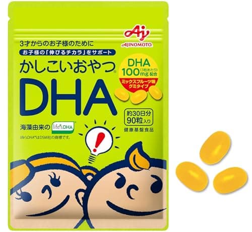 味の素 かしこいおやつDHA ミックスフルーツ味 90粒入袋 グミサプリ 約30日分