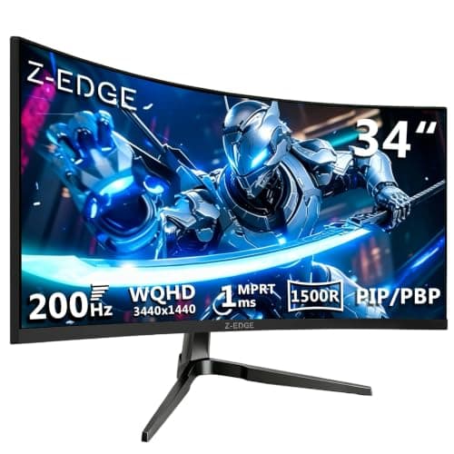 Z Z-Edge ゲーミングモニター ウルトラワイド 曲面 34型 200Hz VA WQHD(3440x1440) 1ms UG34 ブラック