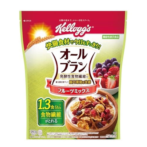 ケロッグ オールブラン フルーツミックス 380g ×6袋 小麦ふすま シリアル 腸活 発酵性 食物繊維