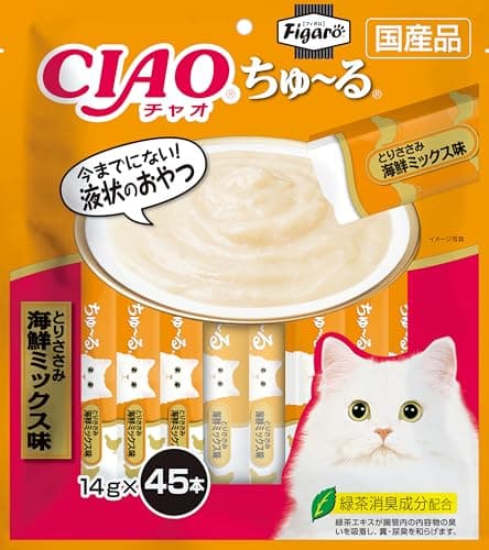 Figaro(フィガロ) CIAOちゅ~る とりささみ 海鮮ミックス味 14g×45本 猫用おやつ