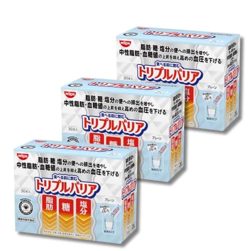 日清食品 トリプルバリア [ 機能性表示食品 ] 脂肪 糖 塩分対策に プレーン90本（1箱 30本入×3箱）
