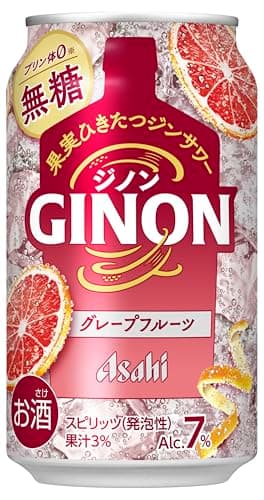 GINON(ジノン) グレープフルーツ アサヒ チューハイ350ml×24本 ジンサワー 酎ハイ お酒 【無糖】