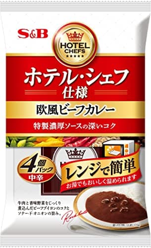 S&B エスビー食品 ホテル・シェフ仕様 欧風ビーフカレー 4個パック 中辛 680g×2個