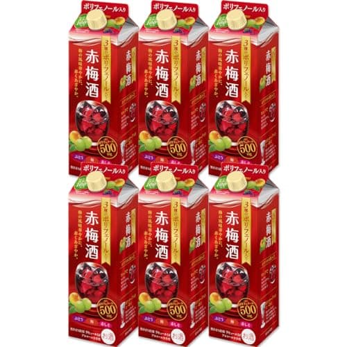 【ケース販売】サッポロ 3種のポリフェノール入り赤梅酒 紙パック [ 梅酒 日本 1000ml×6本 ]