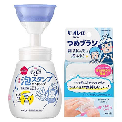 ビオレu 泡スタンプ ハンドソープ お花で出てくるタイプ250ml＋ビオレu つめブラシ1PCS