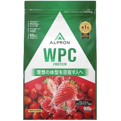 アルプロン (ALPRON) ホエイ プロテイン WPC フレッシュストロベリー風味 900g アスパルテーム不使用 国内製造