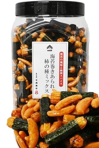 [ つまみ蔵 公式 ] 海苔巻きあられミックス 柿ピー おかき 柿の種 海苔巻きお菓子 駄菓子 酒のつまみ 600ｇ 容器入り 千成商会
