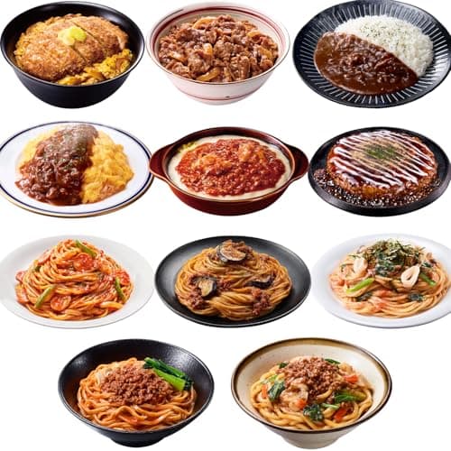 【冷凍 完全メシ DELI】日清食品 11食 かつ丼 牛丼 カレー ナポリタン たらこパスタ ボロネ 汁なし担々 オム ドリア まぜうどん お好み焼