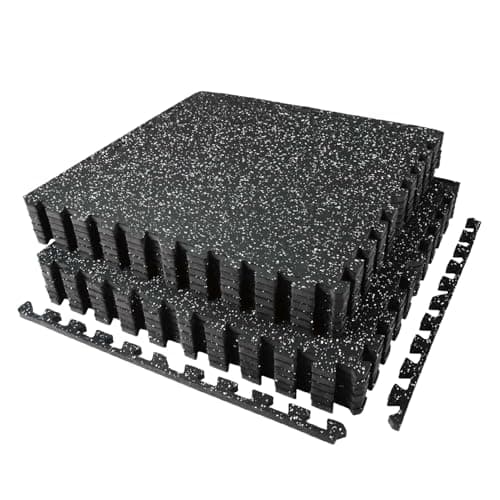 AIRHOP 12枚 4.32m² ジムマット 大判トレーニングマット 2層構造のラバーマット 床保護 防音 衝撃吸収 キズ防止 ホームジム トレーニング器具用 60×60×1.4cm