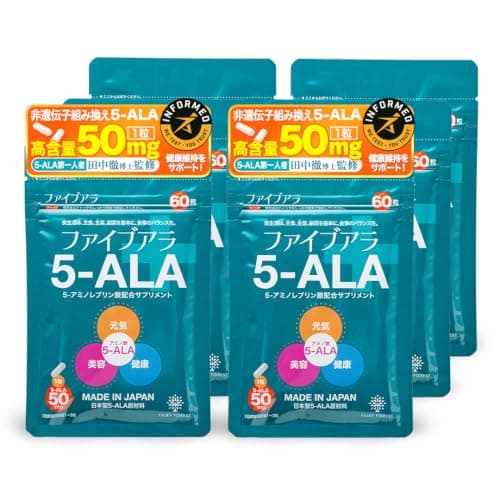 5-ALA サプリメント 50mg 天然発酵法由来・非遺伝子組換え原料使用 日本製 GMP認定 60粒 インフォームドスポーツ取得 旧 ネオファーマジャパン原料使用 植物性透明カプセル 二酸化チタン不使用 FAIRY FOREST (6袋セット)