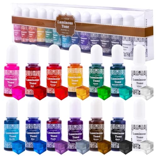 【レジン認定講師監修】Luminous Tone レジン 着色剤 クリアカラー 14本 セット レジン液 着色 UVレジン エポキシ樹脂 着色料 シリコンモールド 対応 色 [10ml×14本]