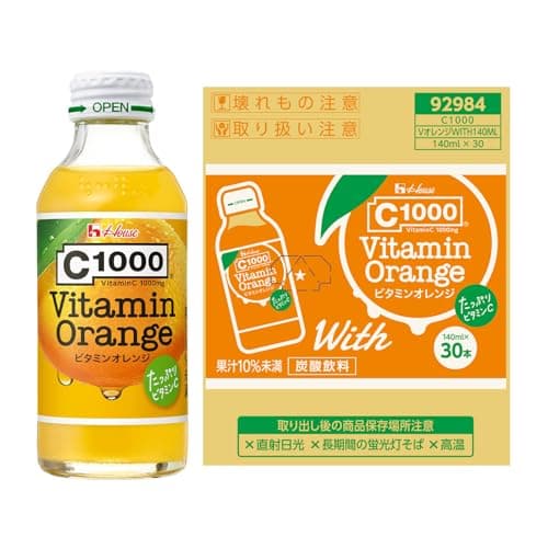 【Amazon.co.jp 限定】ハウスウェルネスフーズＣ１０００ ビタミンオレンジ Ｗｉｔｈ １４０ｍｌ瓶（３０本入り）