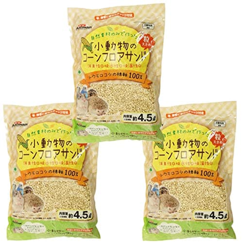 ミニアニマン 小動物のコーンフロアサンド 4.5L×3個セット うさぎ 4.5L✕3袋