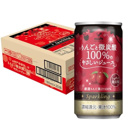 神戸居留地 りんご 果汁 100% 微炭酸 缶ジュース 185ml 缶 20本 飲み切りサイズ アップルサイダー りんごジュース