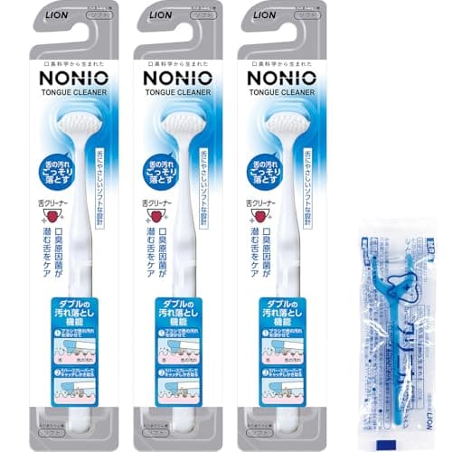 【Amazon.co.jp限定】NONIO(ノニオ)舌クリーナー 3本 + Y字フロス付き 舌ブラシ 舌磨き 舌苔 口臭ケア 舌専用設計 低刺激設計 舌苔をやさしくごっそり落とす