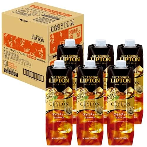 【Amazon.co.jp限定】 サートーマスリプトン アイスティー 甘さひかえめ テトラプリズマ 1000ml ×6本