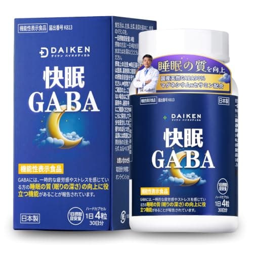 ダイケン ギャバ 睡眠サプリ【機能性表示食品】高濃度GABA 90% マグネシウム＆セサミン配合 医師監修、120粒 30日分