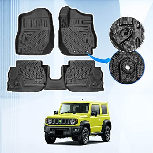 GIMUYA スズキ ジムニー JB64型 ジムニーシエラ JB74型 3Dフロアマット AT車専用 立体カーマット TPE材質 フロアマット 右ハンドル専用 車種専用 消臭 抗菌効果 防水仕様 耐汚れ 耐摩擦 内装パーツ フロント&リア 3枚セット