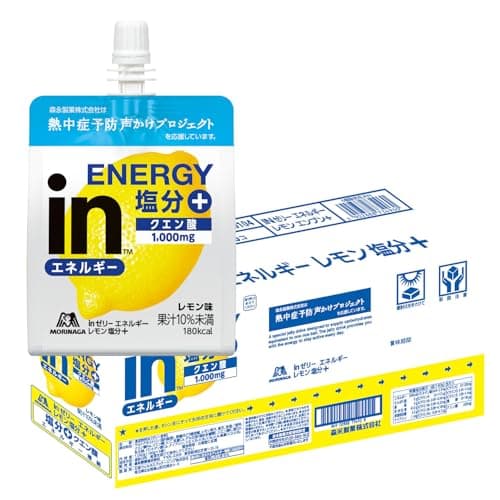 【熱中症対策】 inゼリー エネルギーレモン塩分+ (180g×6個) 森永製菓 ゼリー飲料 クエン酸 水分 国産