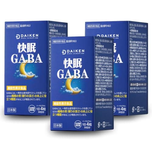 ダイケン ギャバ 睡眠サプリ【機能性表示食品】高濃度GABA 90% マグネシウム＆セサミン配合 医師監修、120粒 30日分（3本セット）
