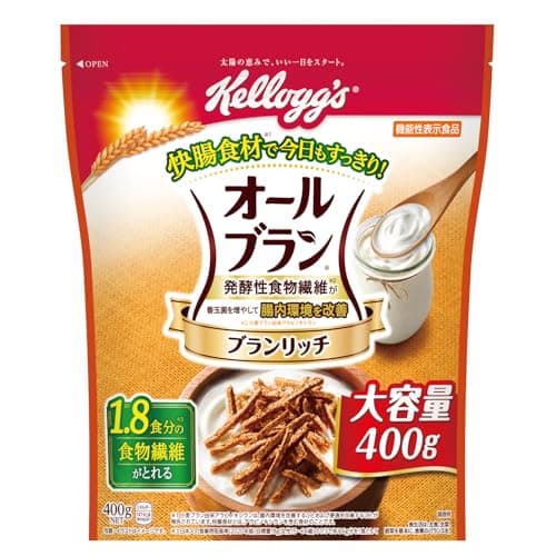 ケロッグ オールブラン ブランリッチ 大容量 400g ×6袋 小麦ふすま シリアル 腸活 発酵性 食物繊維