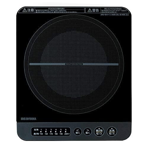 アイリスオーヤマ IHクッキングヒーター 1400W 卓上小型 火力6段階調整 一人暮らし向け