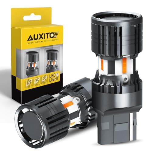 AUXITO t20 led ウインカー 兼 T20ピンチ部違い T20 LED ウィンカーバルブ 最新型 冷却ファン搭載 T20 シングル アンバー 2個セット 12V ハイフラ 防止抵抗 内蔵 無極性 車検対応