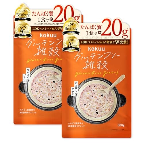 kokuu たんぱくプラス 300g 雑穀米 国産 グルテンフリー 【 高タンパク 15穀米 】 ダイエット 食物繊維 スーパーフード 置き換え 雑穀 もち麦 米 こくう コクウ (300g×2, たんぱくプラス)