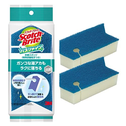 【Amazon.co.jp限定】 3M お風呂掃除 スポンジ 抗菌 特殊研磨粒子 2個 スコッチブライト バスシャイン BM-12K 2P