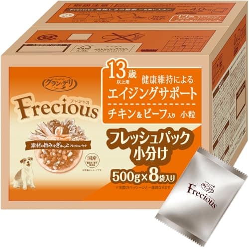 フレシャス (Frecious) 13歳以上用 チキン＆ビーフ ドライドッグフード 4kg (500g×8袋)